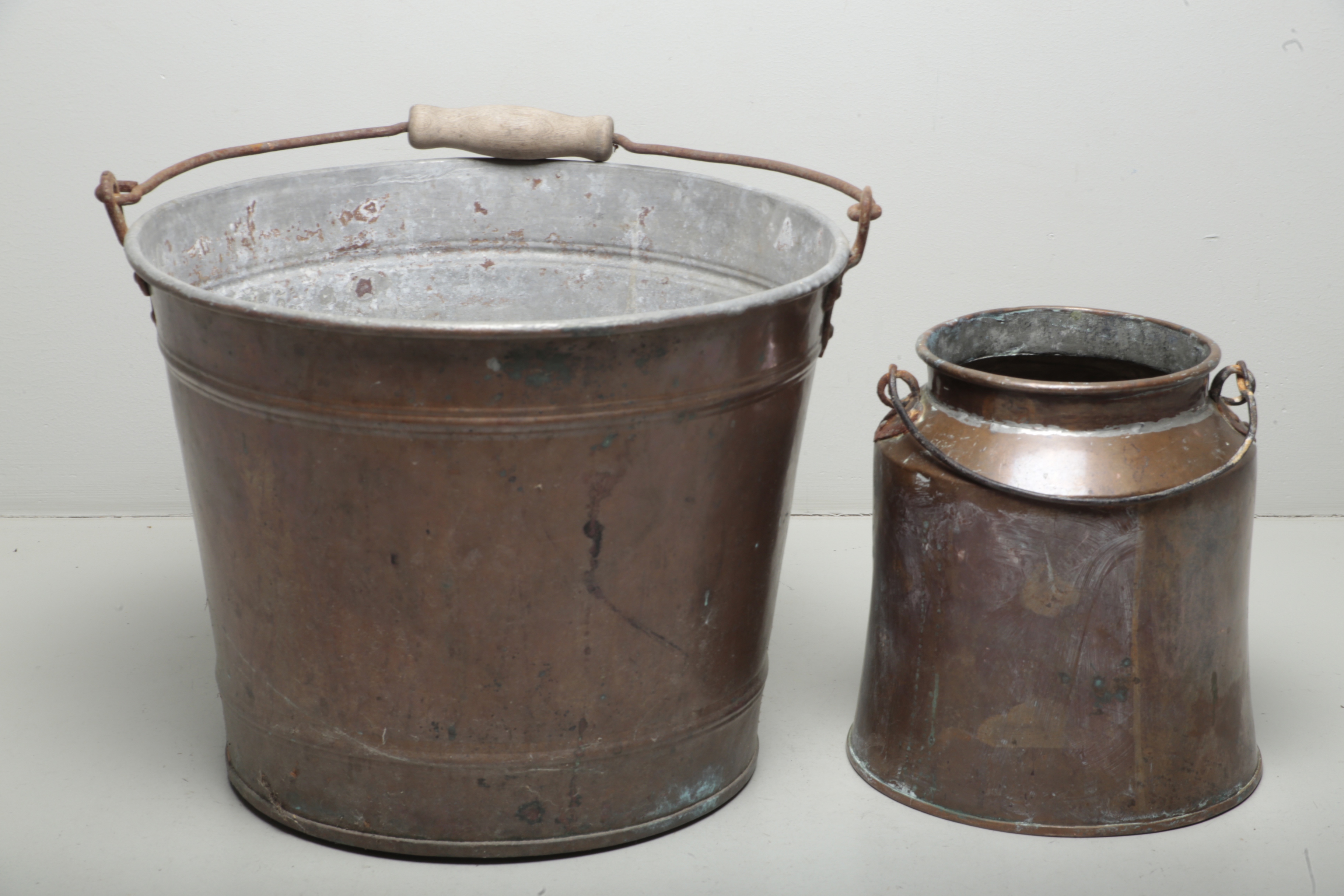 Kopparhink 1800-1900 tal + kopparkruka | Auktion